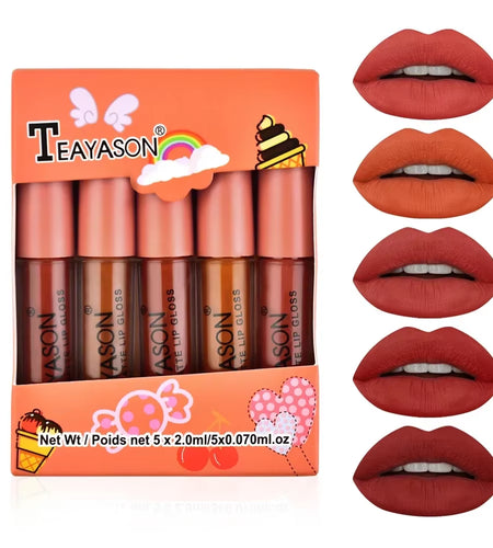 5Pcs/Set Waterproof Lipstick Sexy Halloween Lip Stick Matte Velvet Lipsticks Lips Makeup Cosmetics Labiales Matte