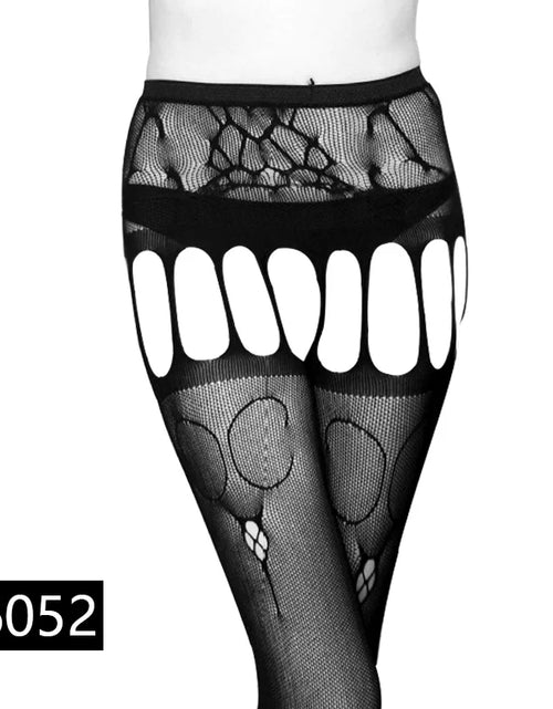 Load image into Gallery viewer, Women Sexy Lingerie Stockings Garter Belt Stripe Elastic Stockings Black Fishnet Stocking Thigh Sheer Tights Pantyhose Dropship
