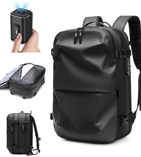 Men Travel Backpack Vacuum Compression 17 Inch Laptop Backpack Business Large Capacity School Backpack Expanded Hiking Backpack