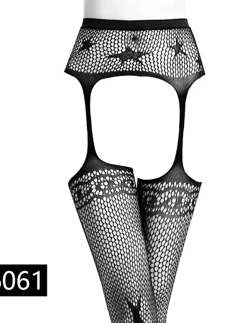 Load image into Gallery viewer, Women Sexy Lingerie Stockings Garter Belt Stripe Elastic Stockings Black Fishnet Stocking Thigh Sheer Tights Pantyhose Dropship
