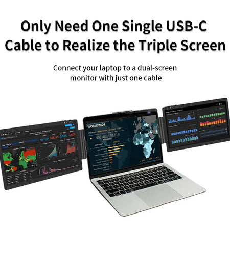 12 Inch Laptop Dual Monitor 1920*1080 HD IPS LCD Dual Monitor Screen Extender Laptops for Macbook Huawei