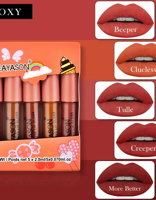 Load image into Gallery viewer, 5Pcs/Set Waterproof Lipstick Sexy Halloween Lip Stick Matte Velvet Lipsticks Lips Makeup Cosmetics Labiales Matte
