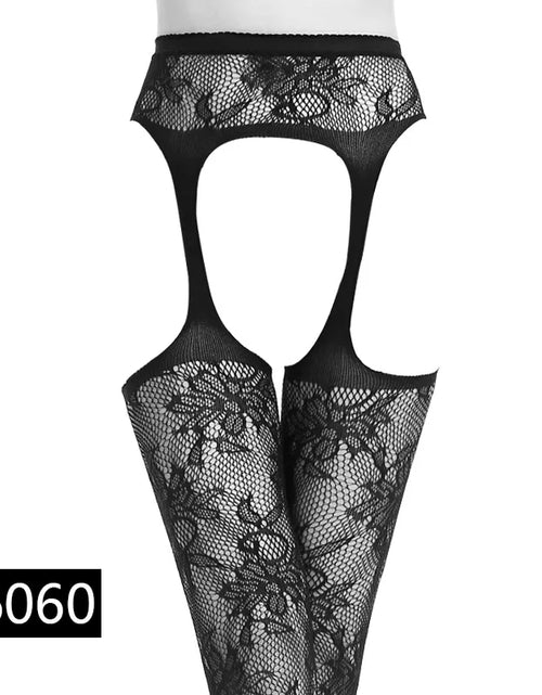 Load image into Gallery viewer, Women Sexy Lingerie Stockings Garter Belt Stripe Elastic Stockings Black Fishnet Stocking Thigh Sheer Tights Pantyhose Dropship
